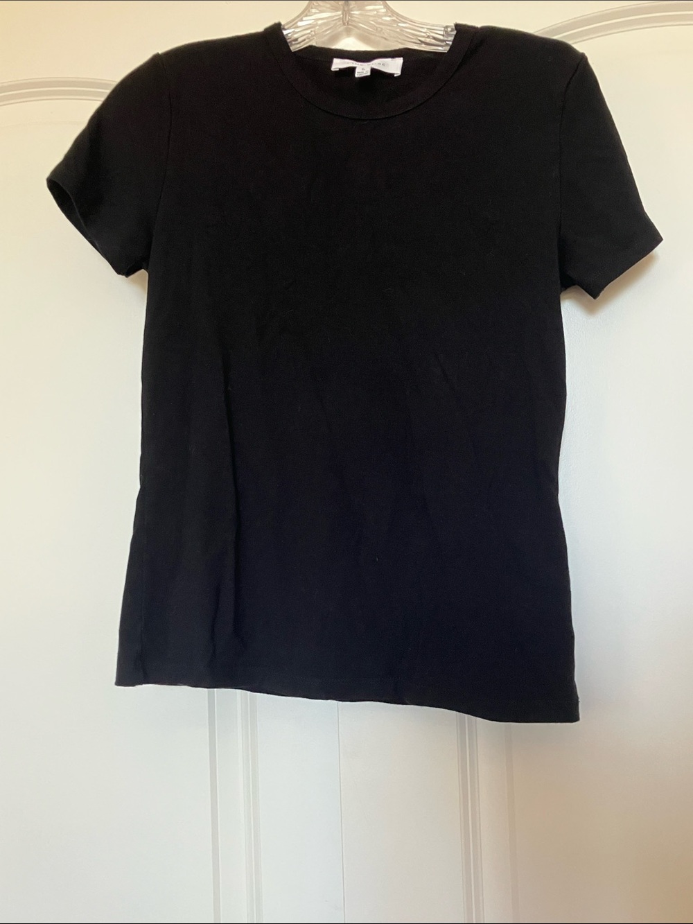 Pink Rose Fitted Black Short-Sleeve Tee Size L